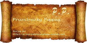 Pruzsinszky Poppea névjegykártya